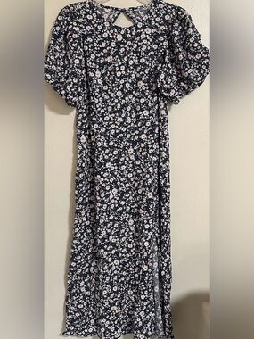 Old Navy Puff Sleeve Floral Maxi Shift Dress Women’s Size XL New